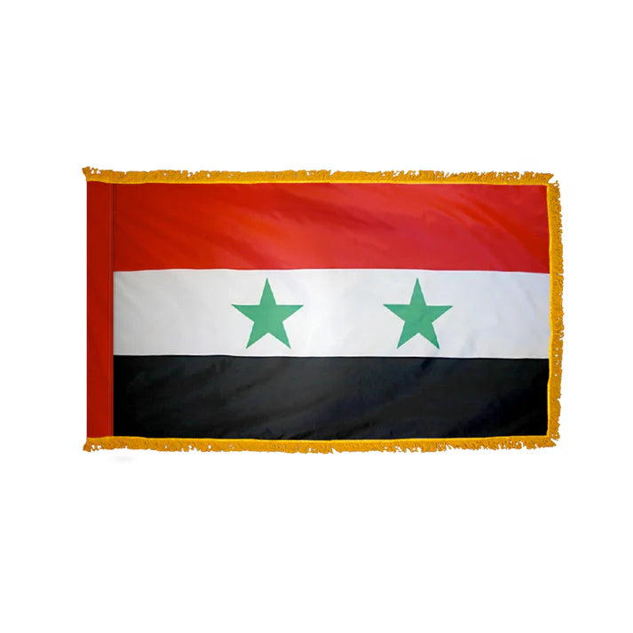 Depiction of Syria Indoor pole hem fringe Flag - Gates Flag & Banner
