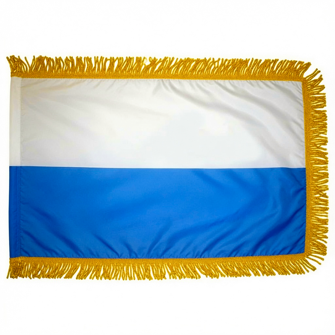 Depiction of San Marino indoor pole hem & fringe flag - Gates Flag & Banner