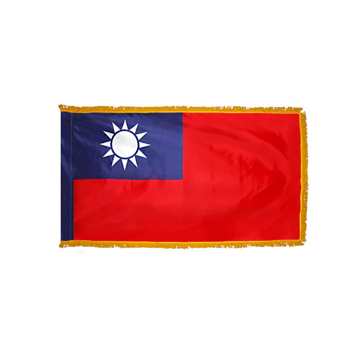 Depiction of Taiwan Indoor pole hem fringe Flag - Gates Flag & Banner