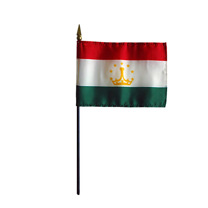 Depiction of Tajikistan Stick Flag - Gates Flag & Banner