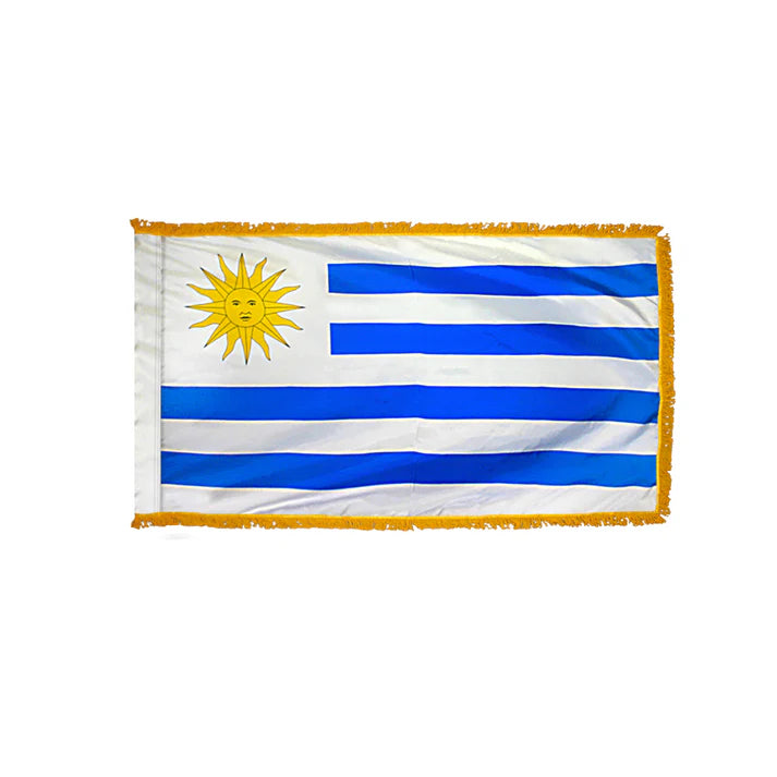 Depiction of Uruguay Indoor pole hem fringe Flag - Gates Flag & Banner