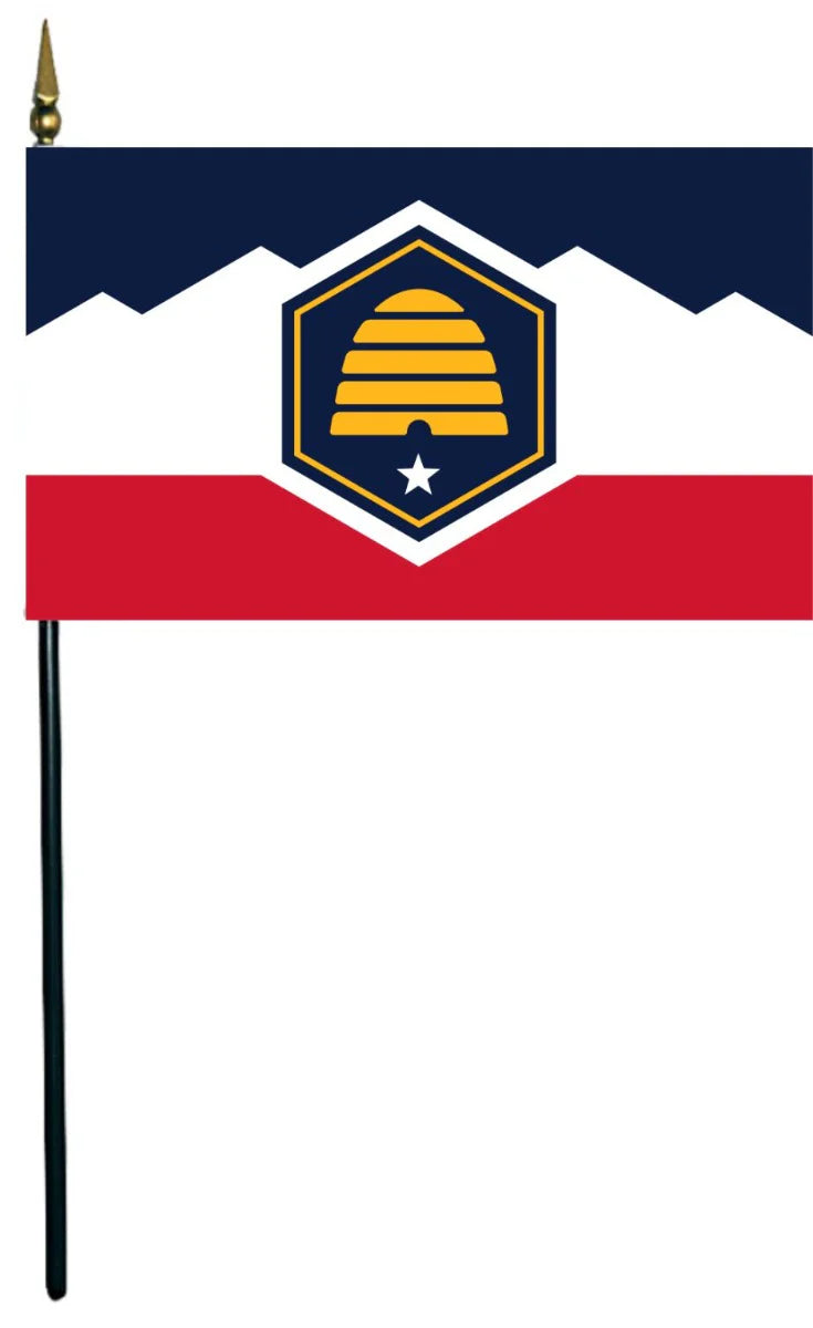 Depiction of Utah State Stick Flag - Gates Flag & Banner