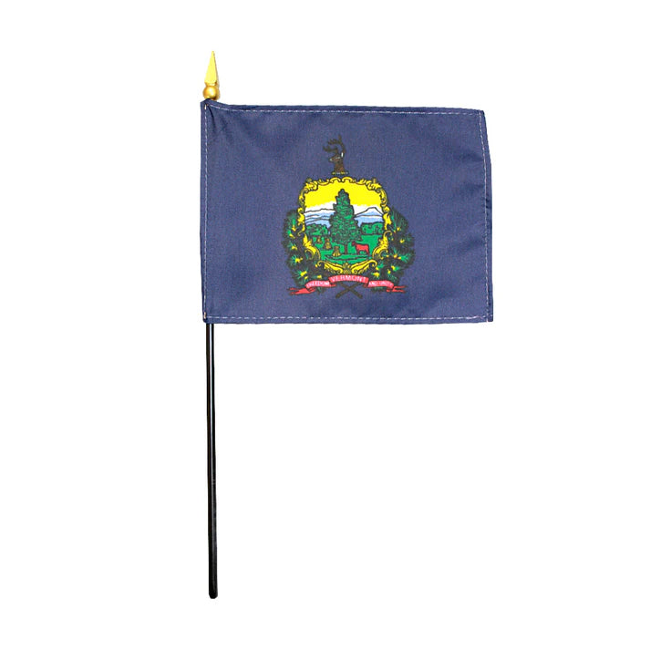 Depiction of Vermont State Stick Flag - Gates Flag & Banner