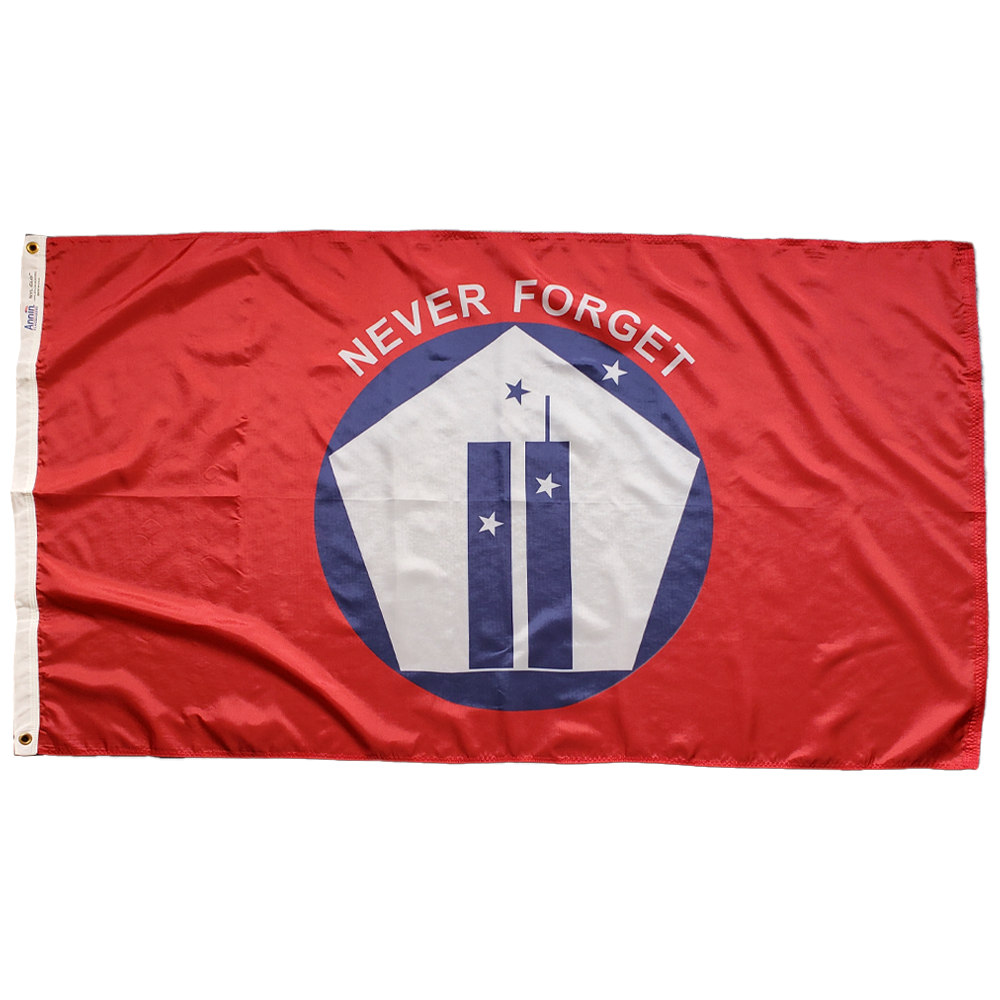 Never Forget Flag (Red) - Gates Flag & Banner