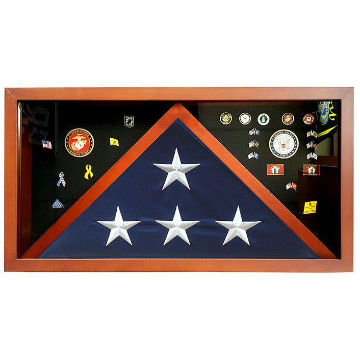 Combination Flag Display Case - Gates Flag & Banner