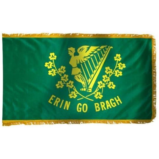 Depiction of Erin Go Bragh Indoor Pole Hem Fringe Flag - Gates Flag & Banner