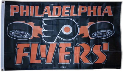 Philadelphia Flyer Flying Pucks Flag
