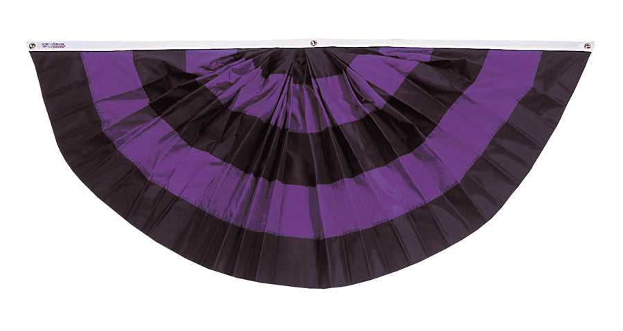 Pleated Full Mourning Fan - Gates Flag & Banner