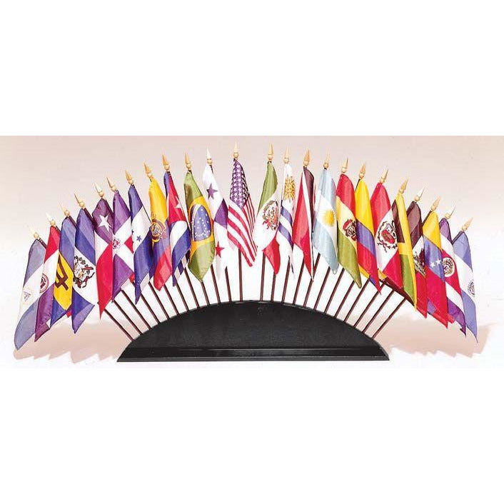 O.A.S. Ebonized Wooden Base - Gates Flag & Banner