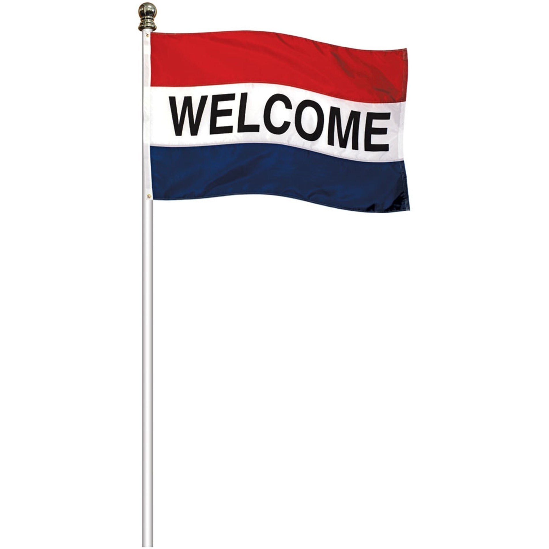 9' Aluminum Tangle-Free Flagpole - Gates Flag & Banner