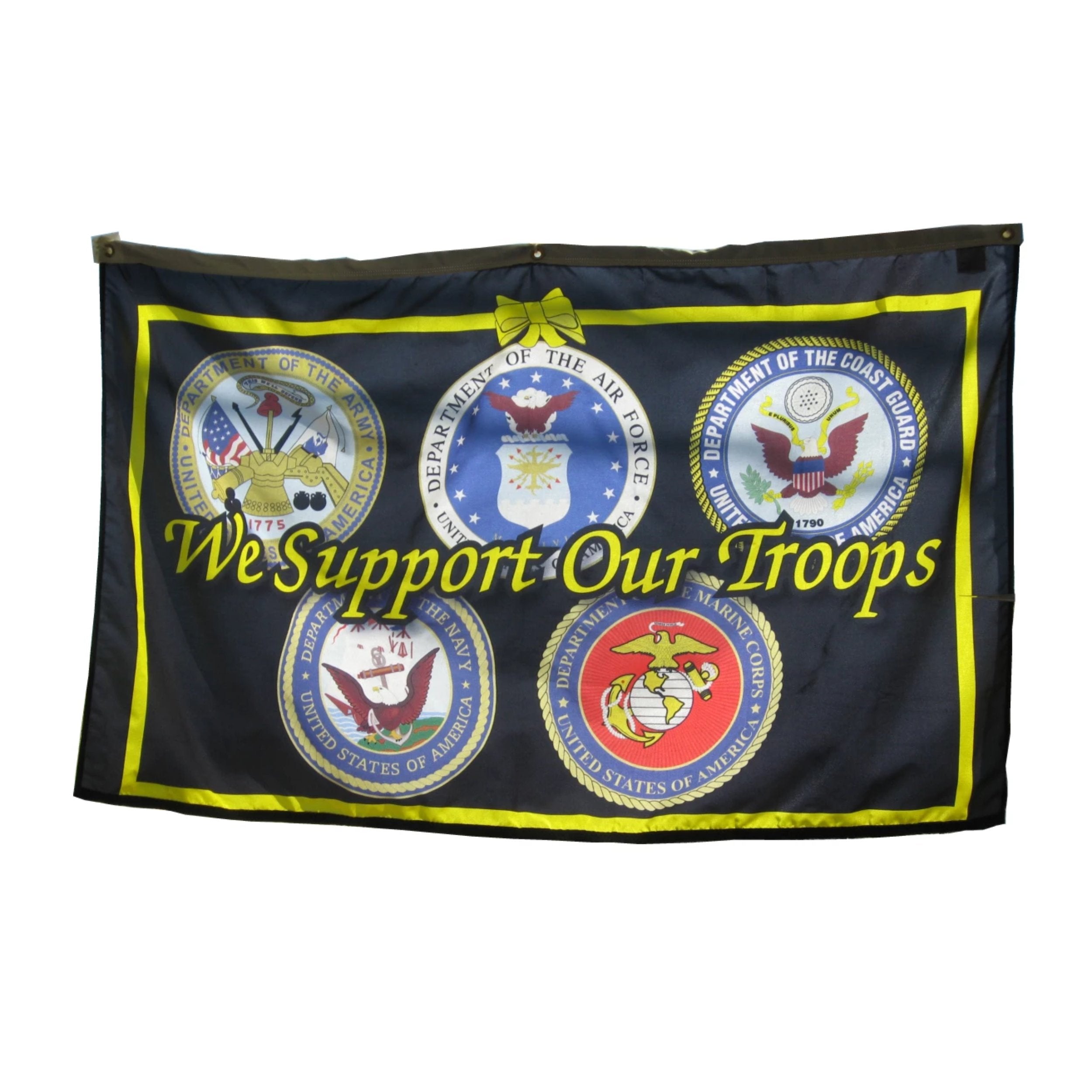 We Support Our Troops - 5 Branches Banner - Gates Flag & Banner