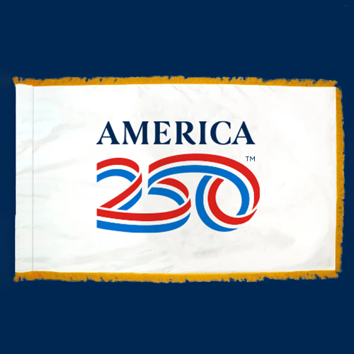 250th Anniversary Indoor Flag (White) - Gates Flag & Banner 