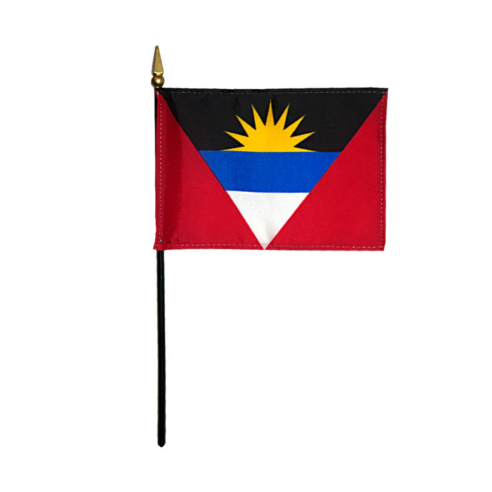 Depiction of Antigua & Barbuda Stick Flag - Gates Flag & Banner