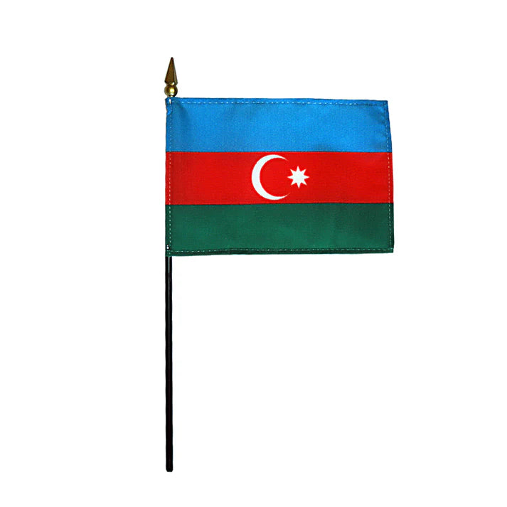Depiction of Azerbaijan Stick Flag - Gates Flag & Banner