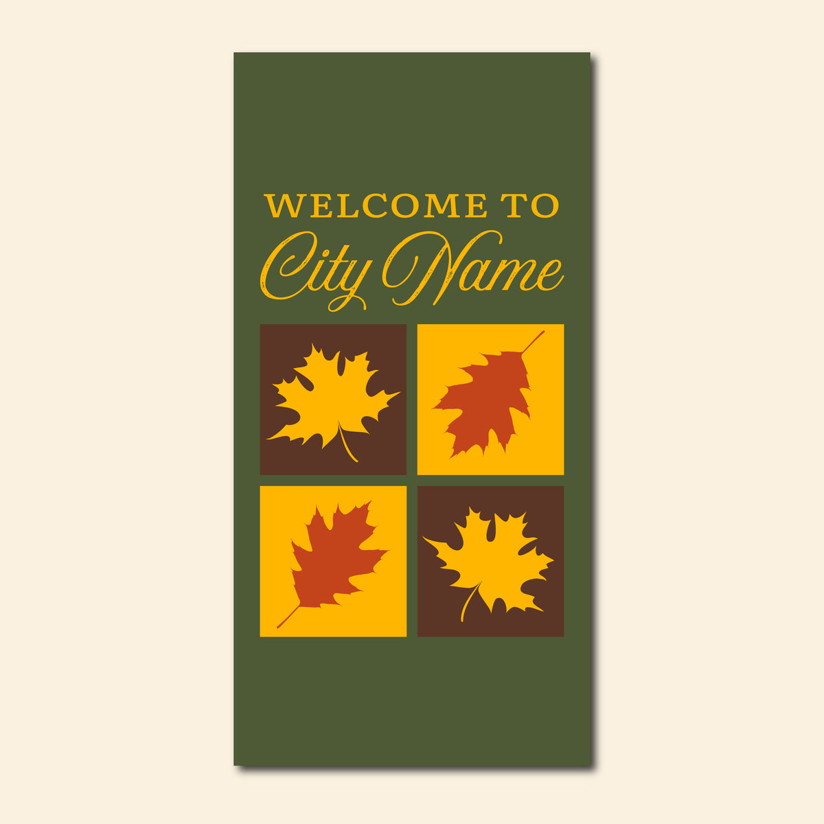 Autumn Seasonal Banner - Leaf Block