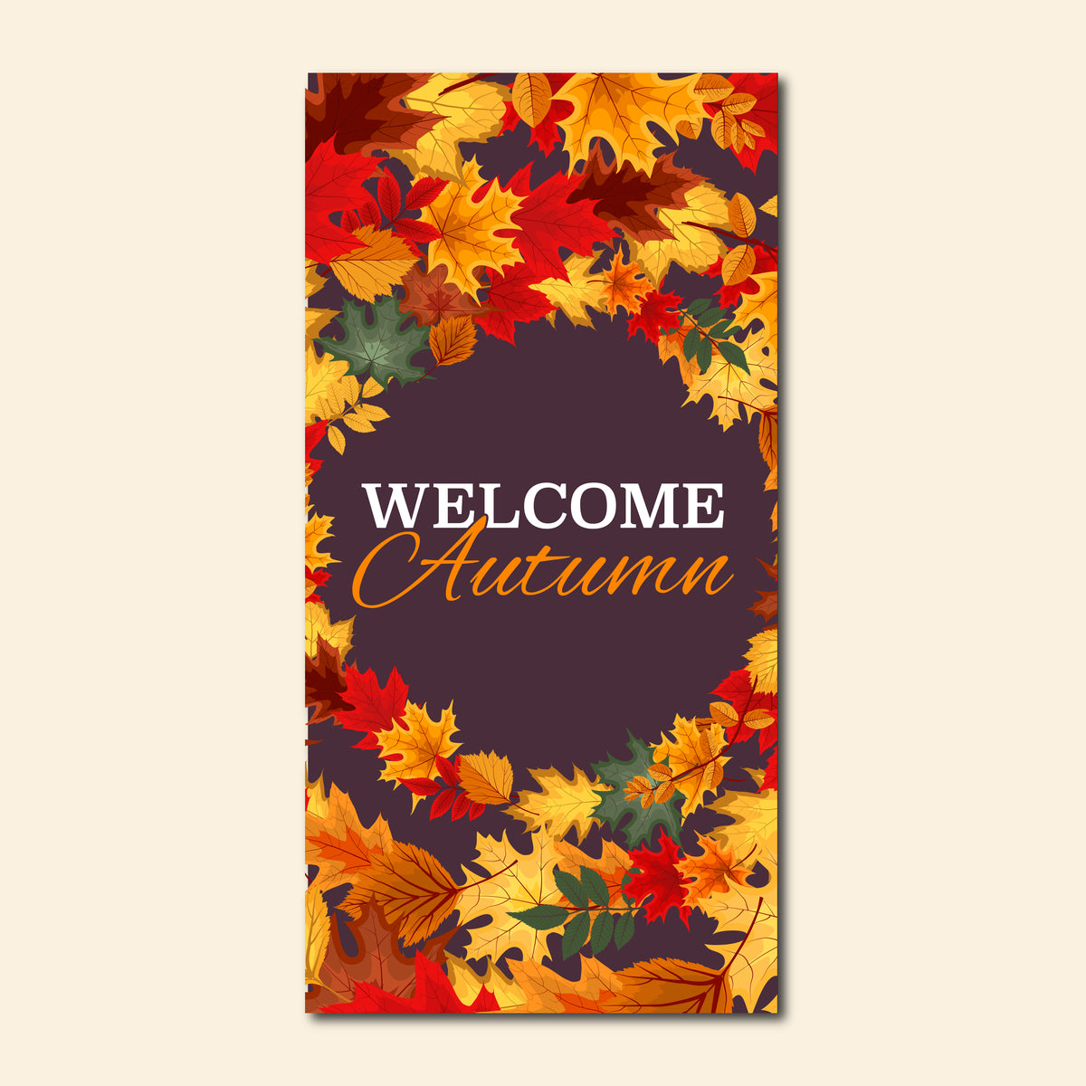 Autumn Seasonal Banner - Leaf Wreath
