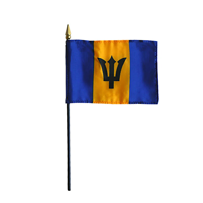 Depiction of Barbados Stick Flag - Gates Flag & Banner 