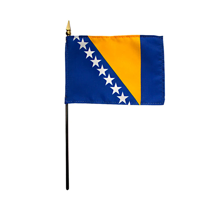 Depiction of Bosnia and Herzegovina Stick Flag - Gates Flag & Banner 