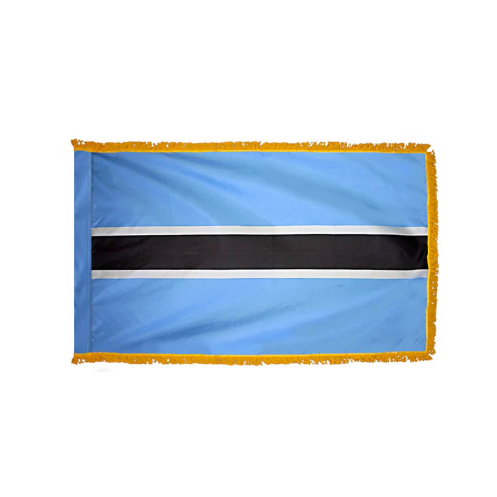 Depiction of Botswana Indoor Pole Hem Fringe Flag - Gates Flag & Banner 