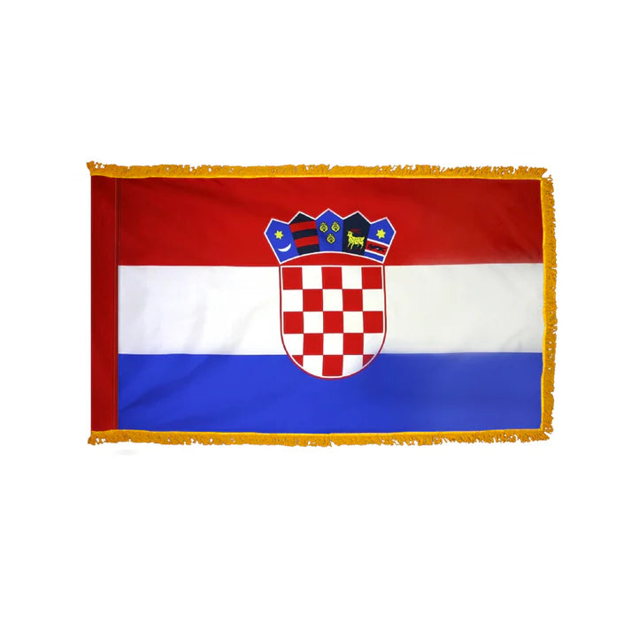 Depiction of Croatia Indoor Pole Hem Fringe Flag - Gates Flag & Banner 