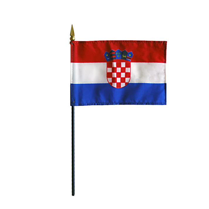Depiction of Croatia Stick Flag - Gates Flag & Banner 