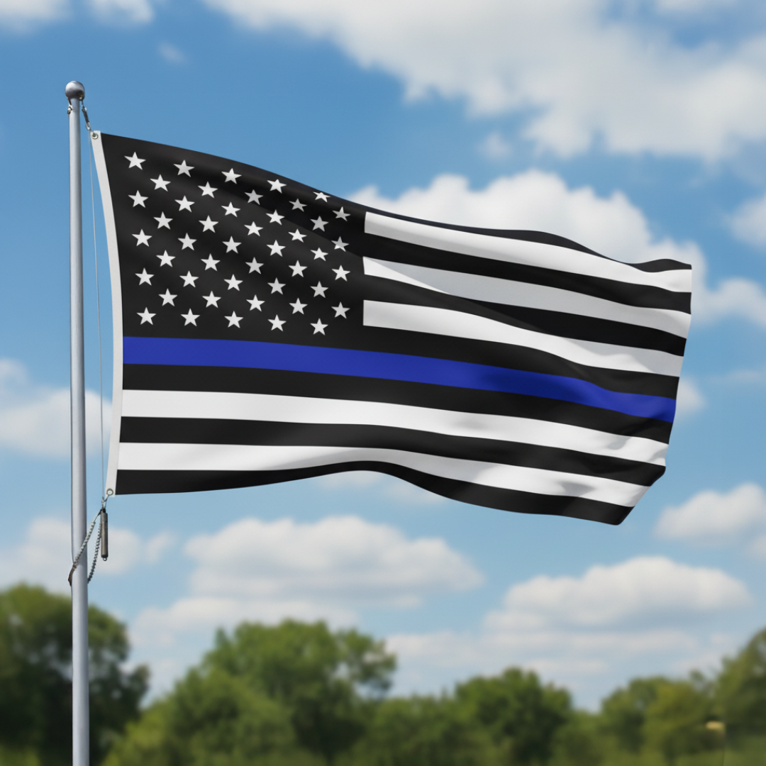 Thin Blue Line American Flag