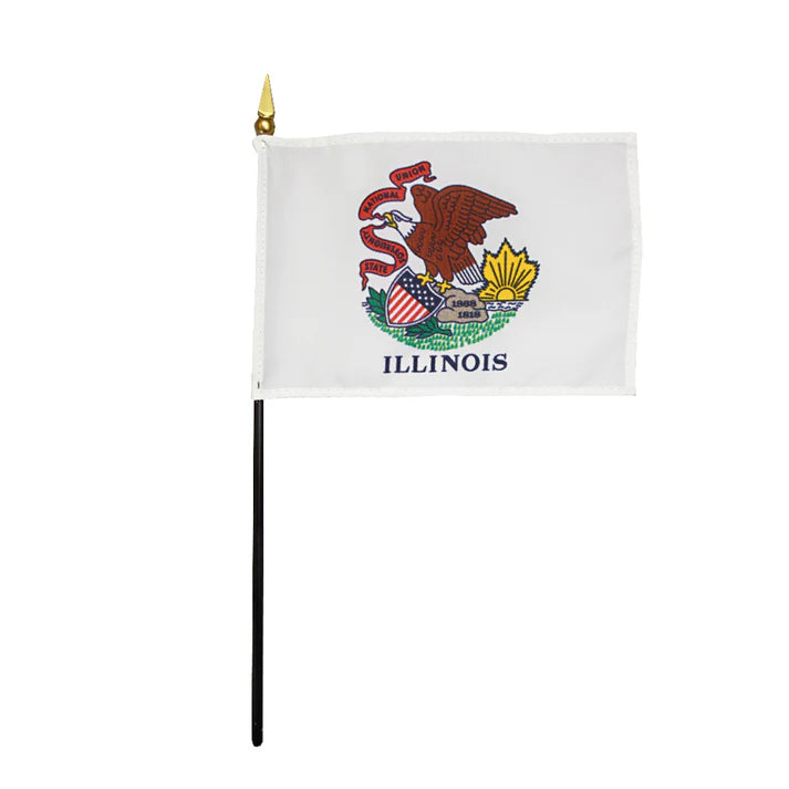 Depiction of Illinois State Stick Flag - Gates Flag & Banner 