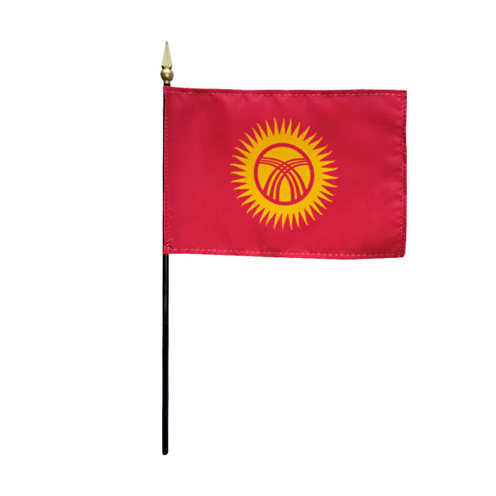 Depiction of Kyrgyzstan Stick Flag - Gates Flag & Banner 