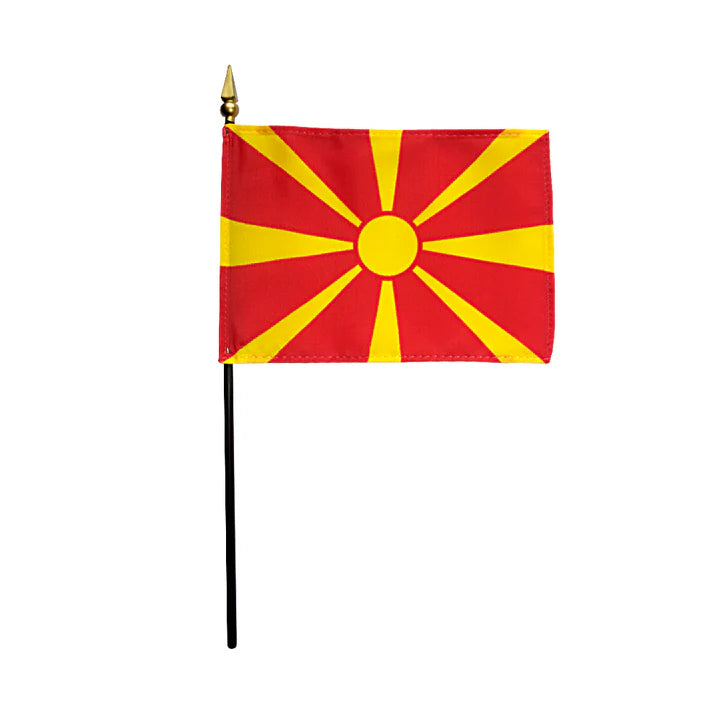 Depiction of Macedonia Stick Flag - Gates Flag & Banner 