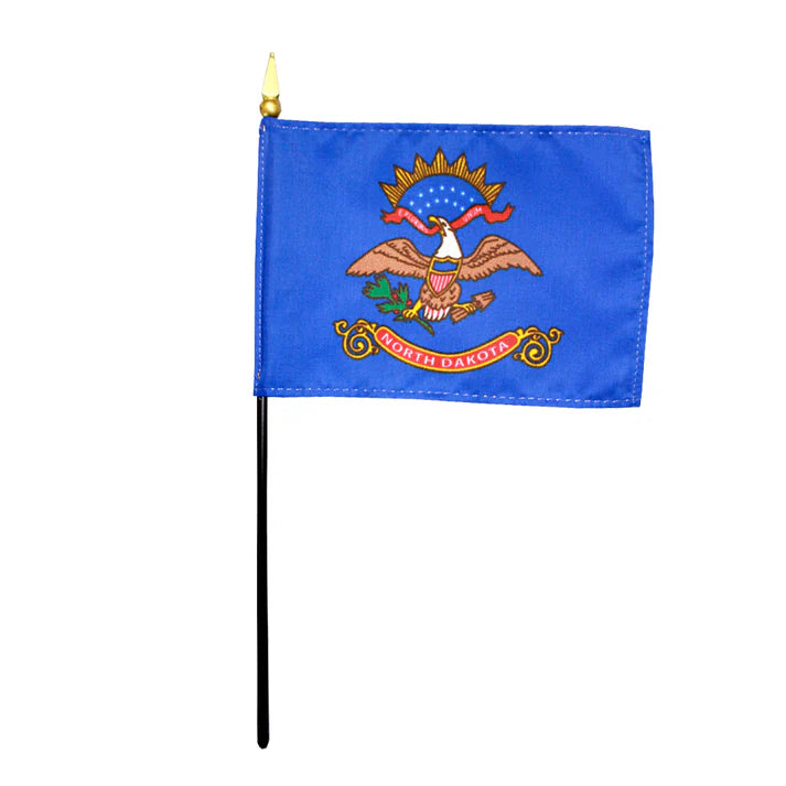 Depiction of North Dakota State Stick Flag - Gates Flag & Banner 