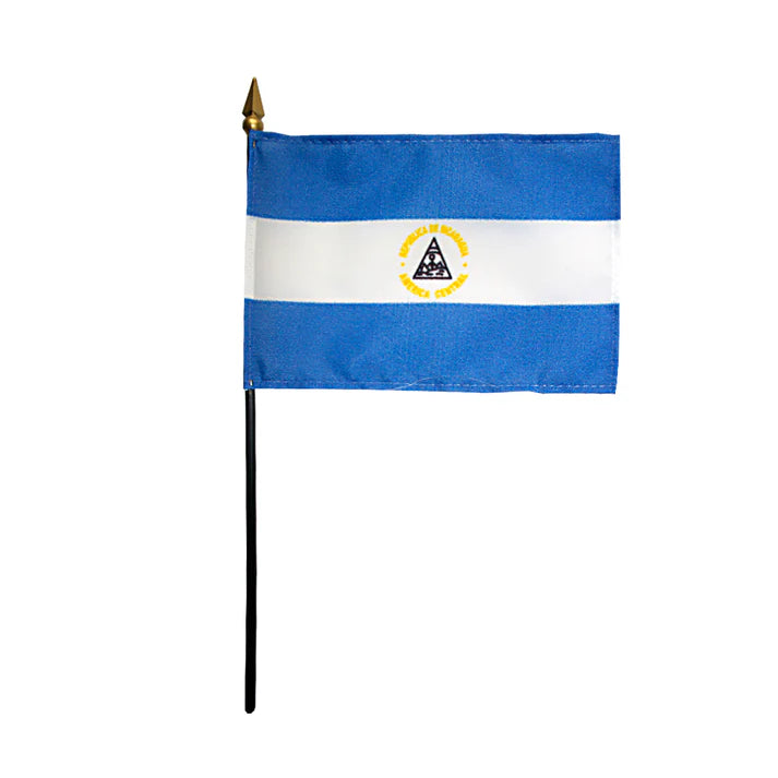 Depiction of Nicaragua Government Stick Flag - Gates Flag & Banner 