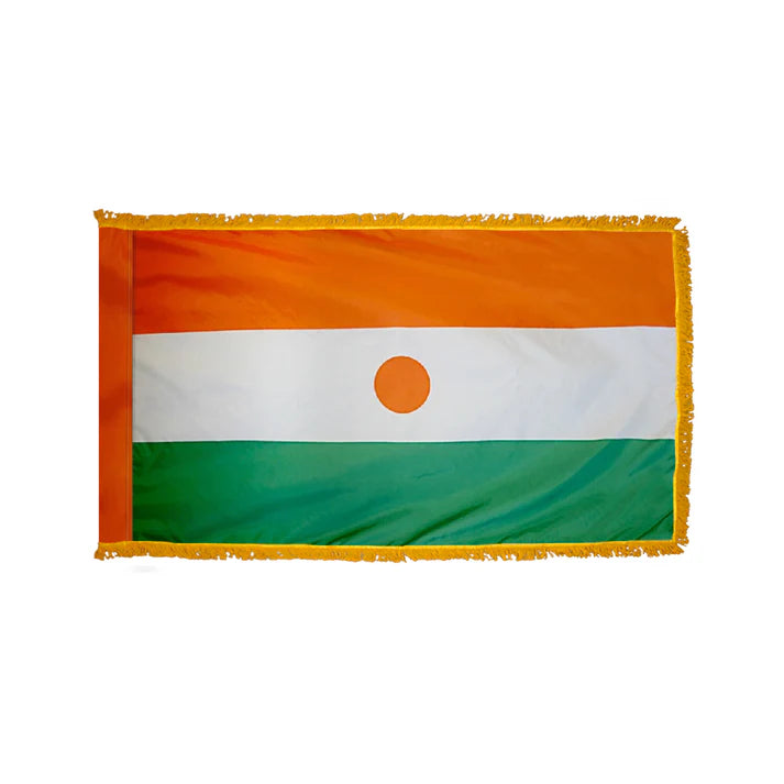Depiction of Niger Indoor pole hem fringe Flag - Gates Flag & Banner 