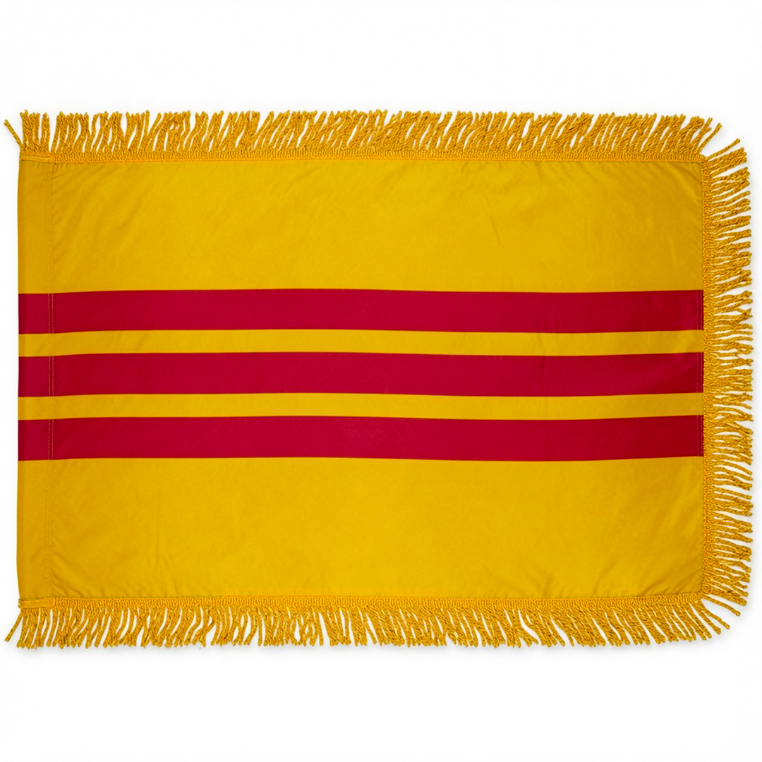 Depiction of S. Vietnam indoor pole hem & fringe flag - Gates Flag & Banner