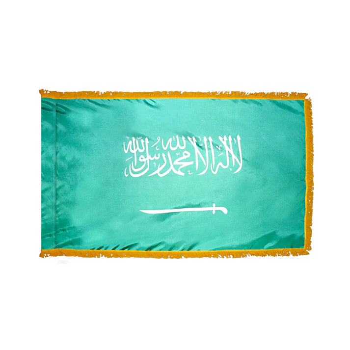 Depiction of Saudi Arabia Indoor pole hem fringe Flag - Gates Flag & Banner 