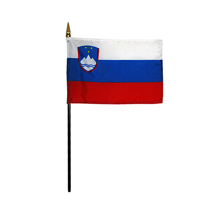 Depiction of Slovenia Stick Flag - Gates Flag & Banner 