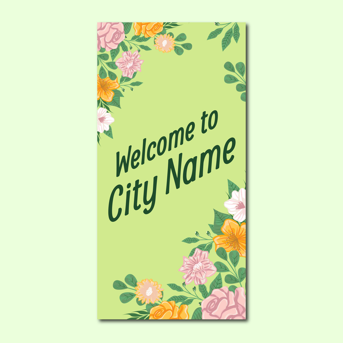 Spring Seasonal Banner - Floral Welcome