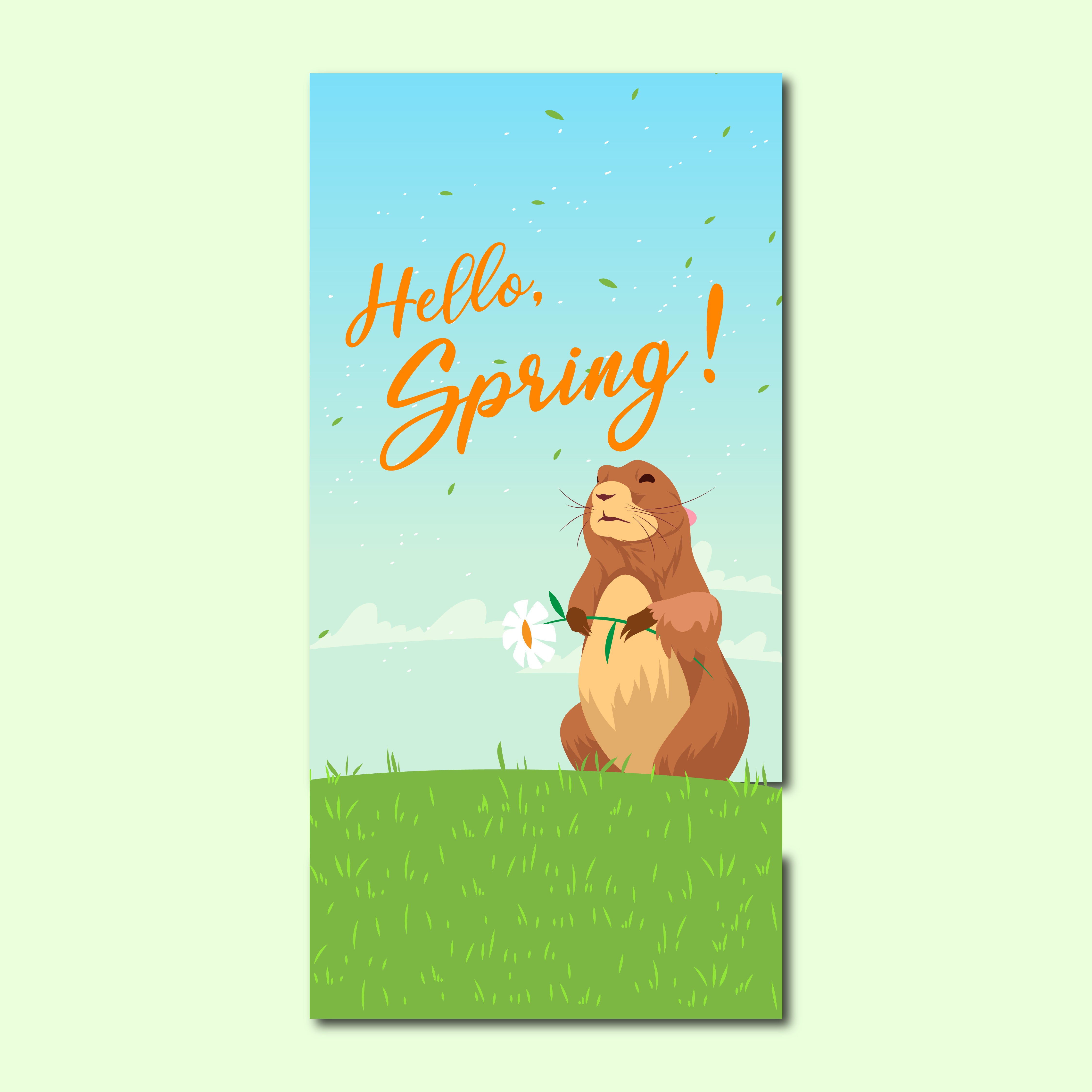 Spring Seasonal Banner - Groundhog
