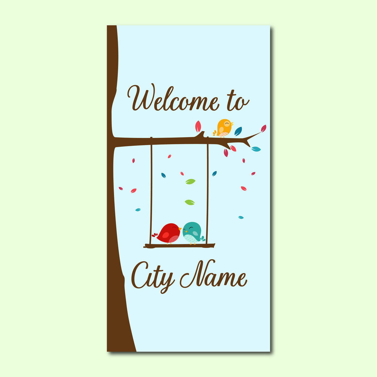 Spring Seasonal Banner - Bird Swing