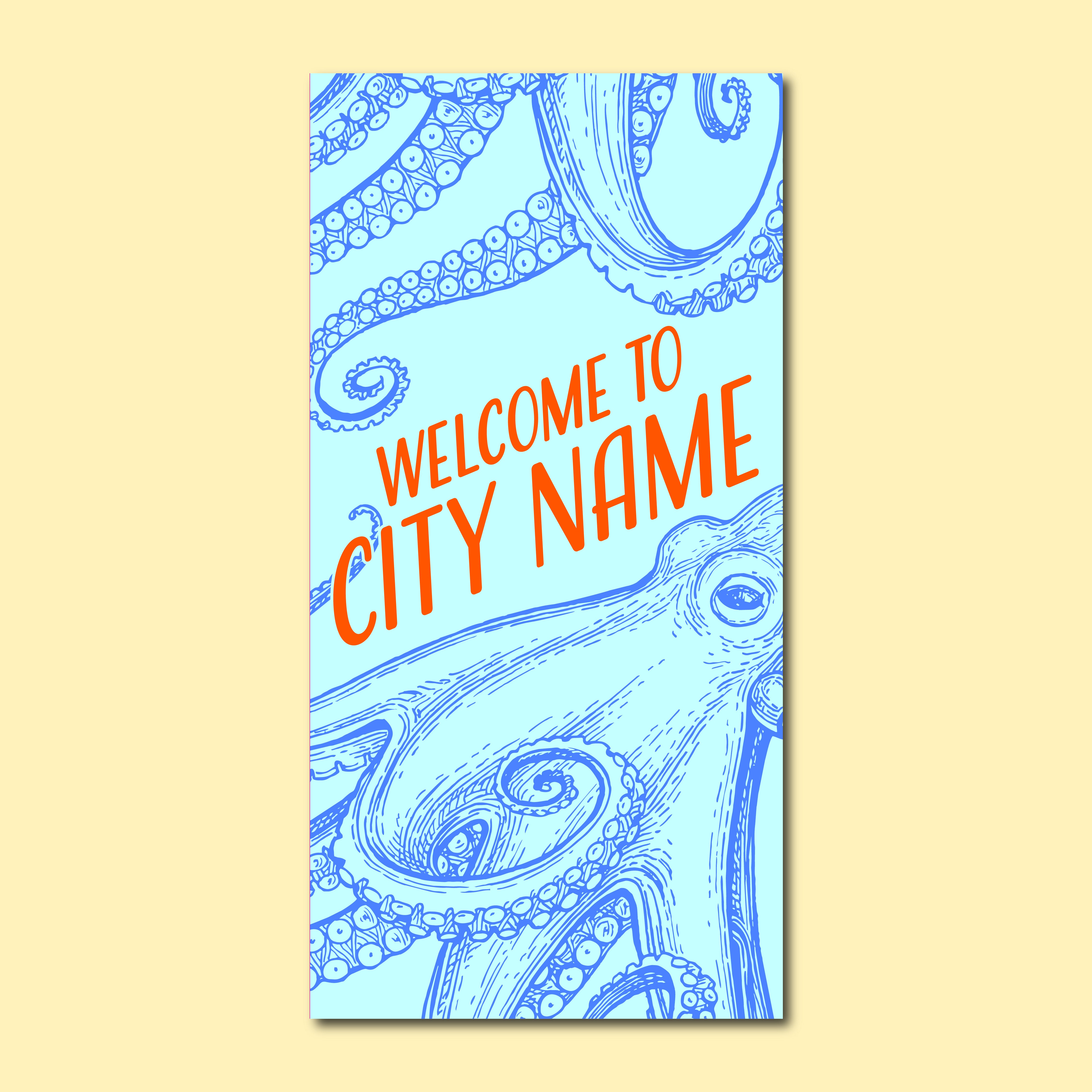 Summer Seasonal Banner - Playful Octopus