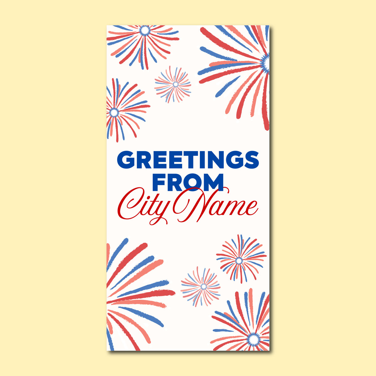 Patriotic Seasonal Banner - Firework Greetings