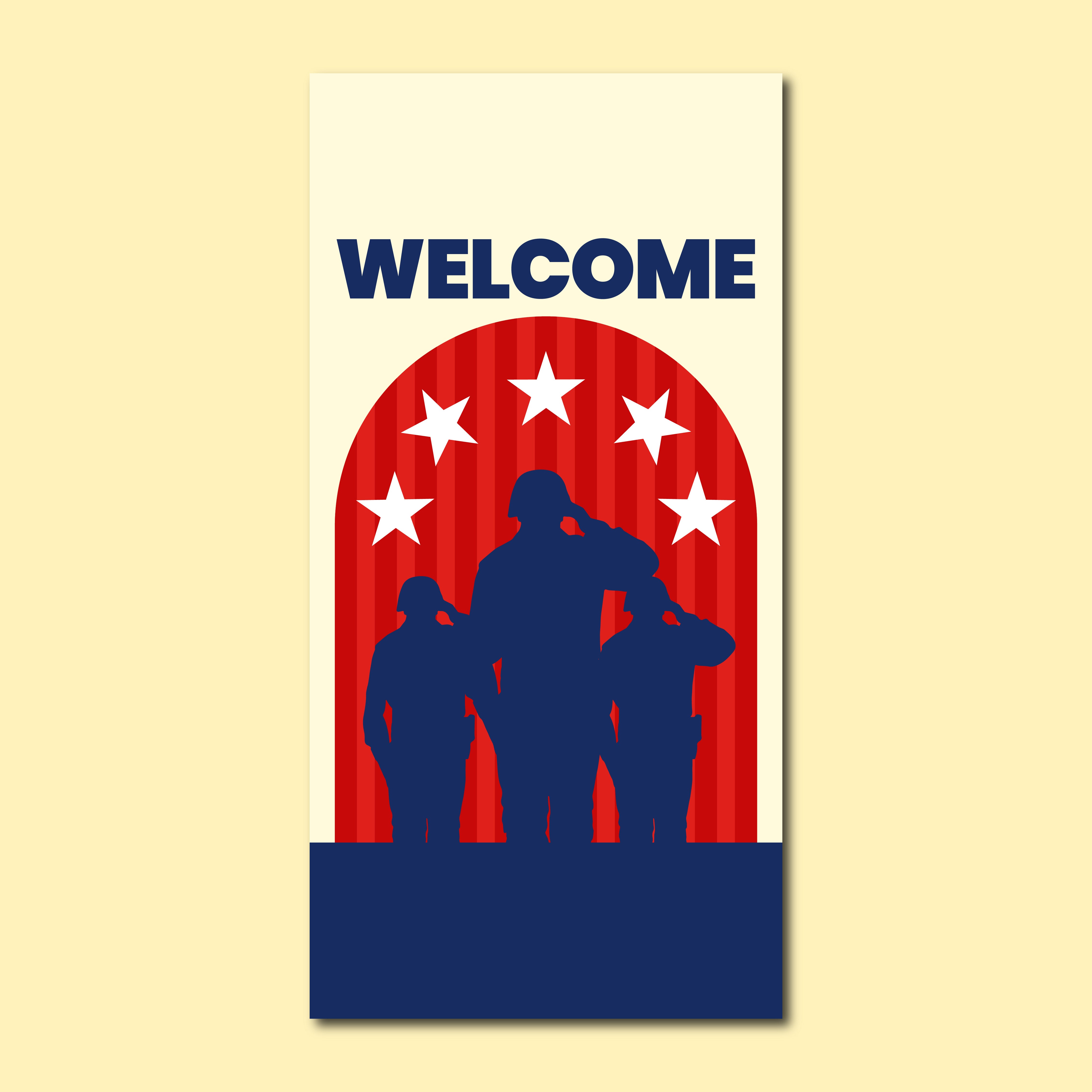 Patriotic Seasonal Banner - Soldier Salute