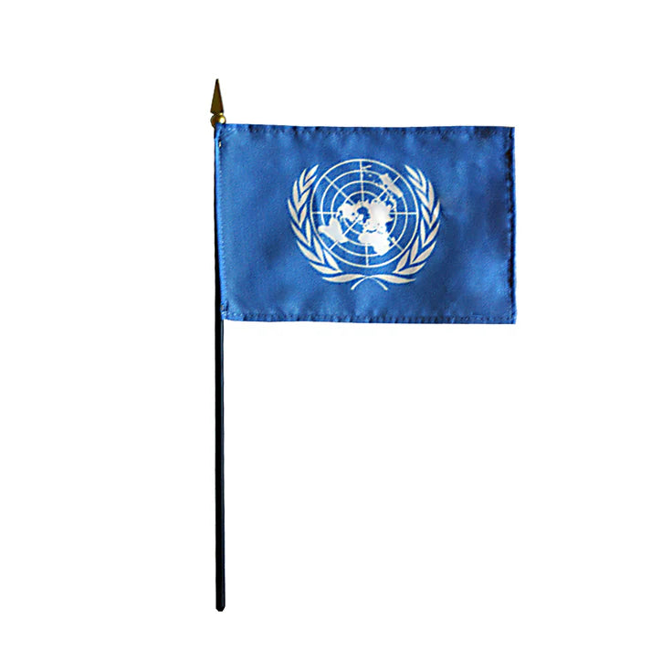 Depiction of United Nations Stick Flag - Gates Flag & Banner 