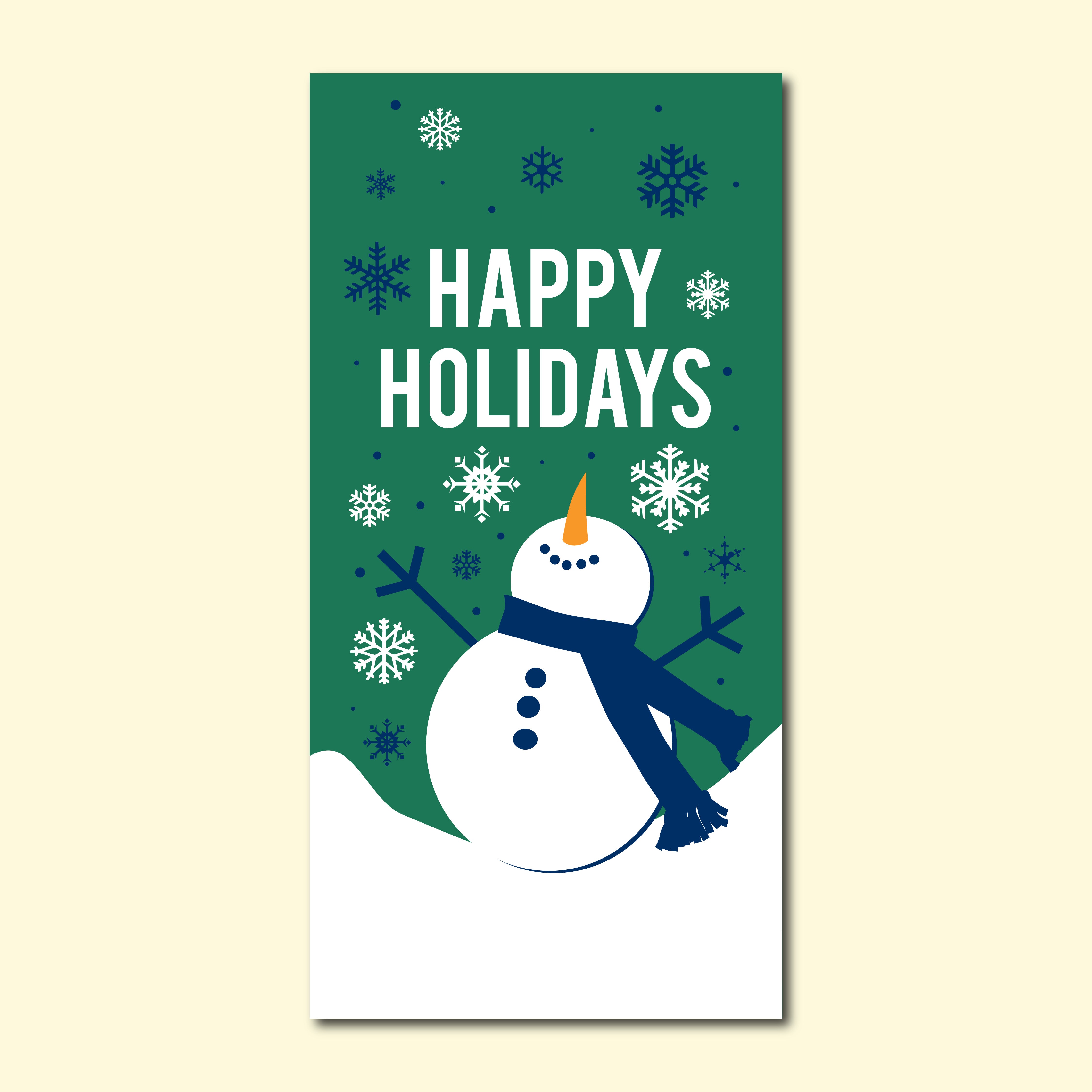 Winter Seasonal Banner - Holiday Snowman