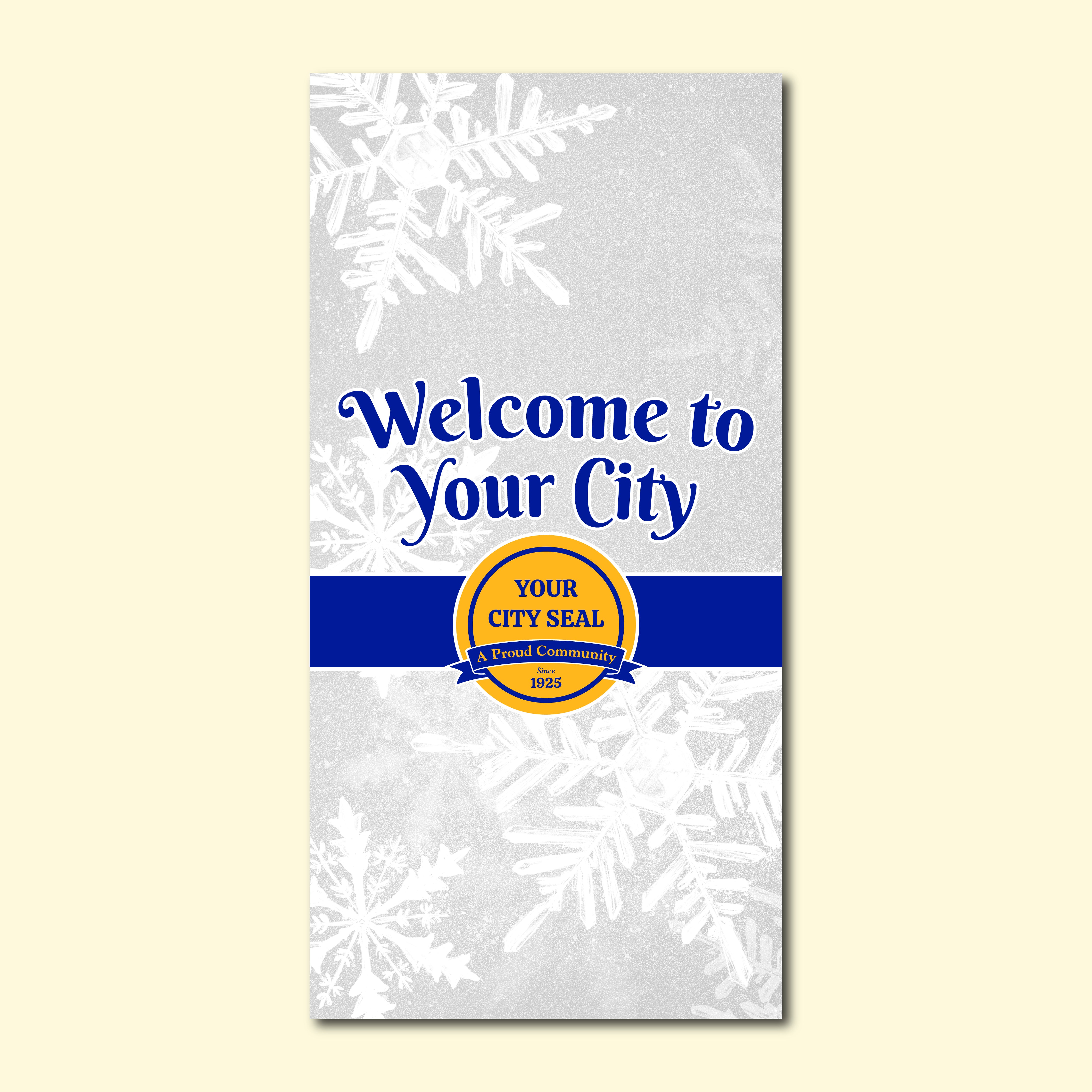 Winter Seasonal Banner - Frosted Snowflake