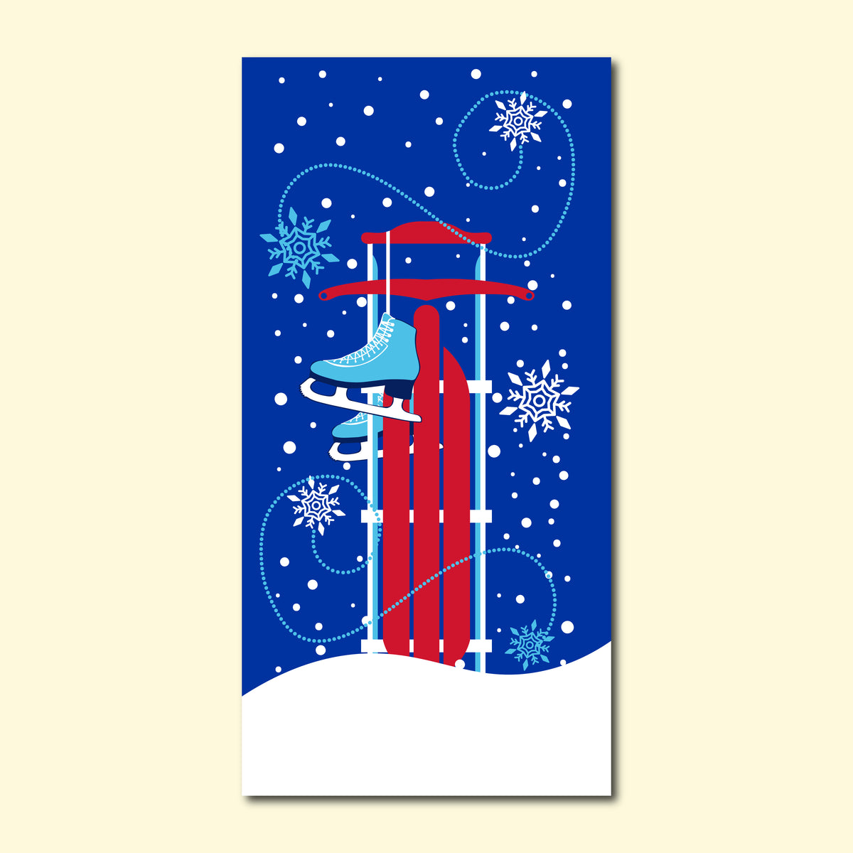Winter Seasonal Banner - Sled & Skate