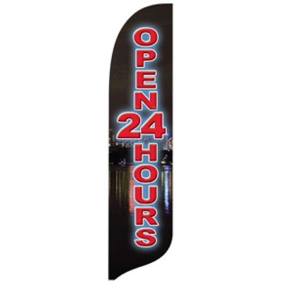 Open 24 Hours Blade Flag