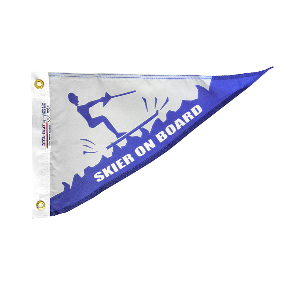 Skier on Board Personal Bow Pennant