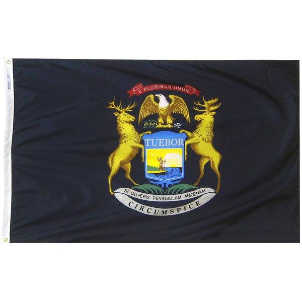 thumbnail image 2 of Michigan State Flag 4x6 Foot – 150 Denier Super Poly, Indoor/Outdoor Banner By Trade Winds 2 of 4